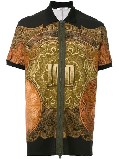 Givenchy Columbian-fit Printed Cotton-piqué Zip-up Polo Shirt In 1