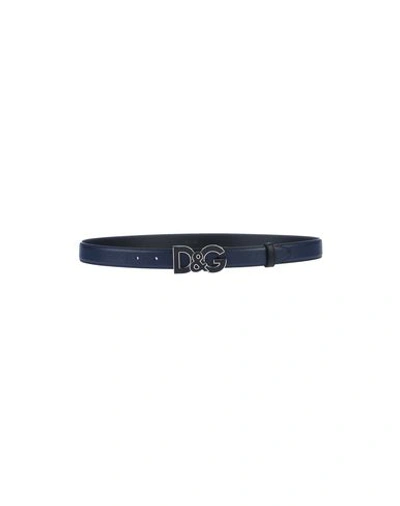 Dolce & Gabbana Leather Belt In Blue
