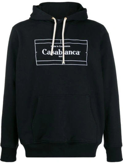 Casablanca Logo Print Hoodie In Black
