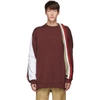 Y/project Y / Project Winged Stripe Colour Block Sweater In Burgundy