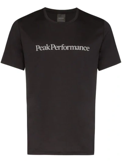 Peak Performance Track Logo-print T-shirt In 050 Black