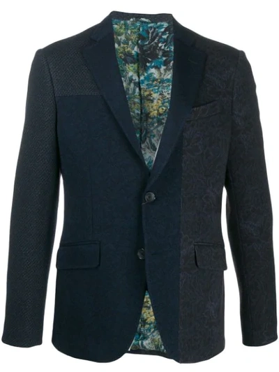 Etro Floral Printed Blazer In Blue