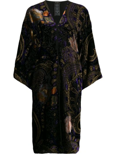 Etro V-neck Velvet Kimono In Black