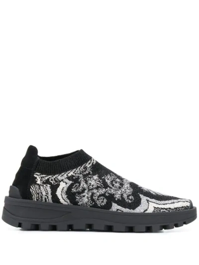 Etro Two-tone Sock Trainers In Black