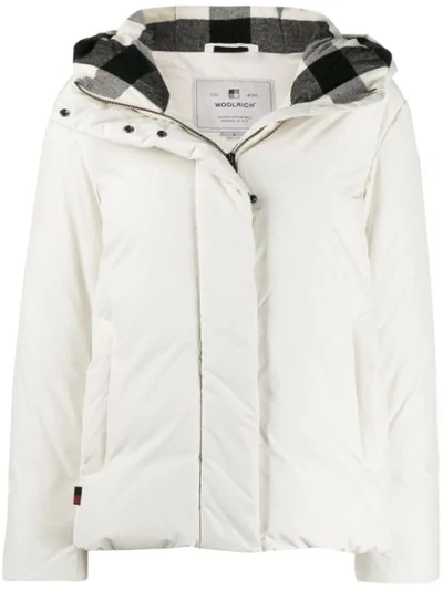 Woolrich Hooded Padded Jacket In White
