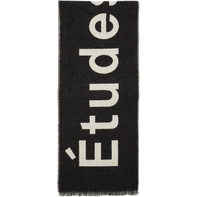 Etudes Studio Etudes Black And Off-white Supporter Scarf