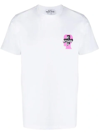 Apc X Brain Dead Logo Printed T-shirt In White