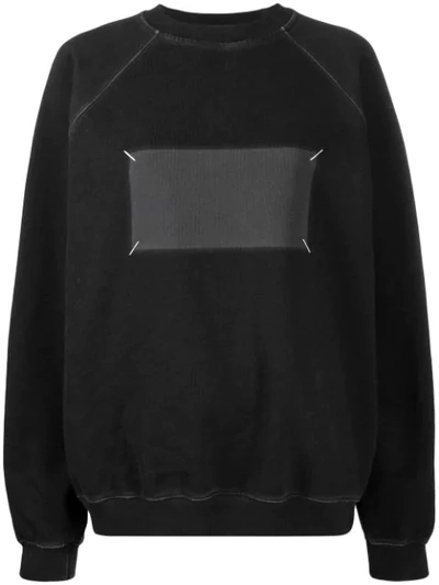 Maison Margiela Faded Patch Oversized Sweatshirt In Black