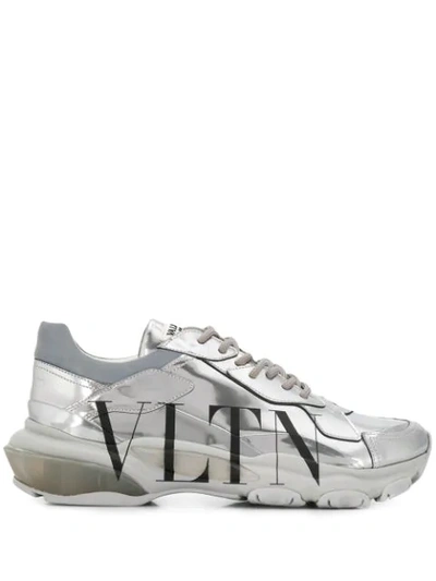 Valentino Garavani Vltn Bounce Sneakers In Silver