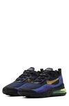 Nike Air Max 270 React Sneaker In Black/ Blue/ Hyper Royal/ Gold