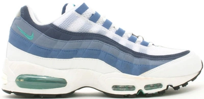 Pre-owned Nike Air Max 95 Slate (2005) In White/new Green-blue Slate-midnight Navy