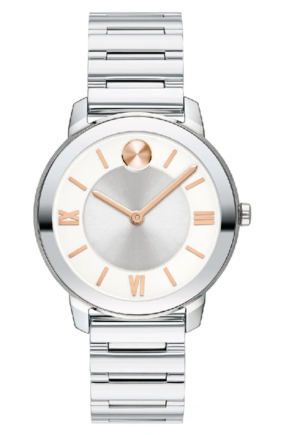 Movado Bold Stainless Steel Bracelet Watch In Silver