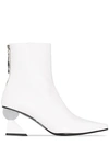 Yuul Yie Amoeba Glam Heel Boots In White Smooth Leather