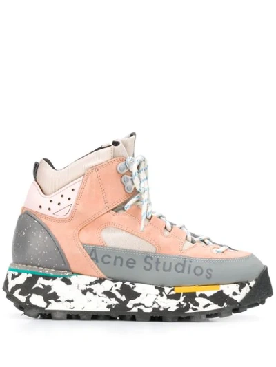 Acne Studios Bertrand Canvas And Suede Hiking Boots In Trekking Boots