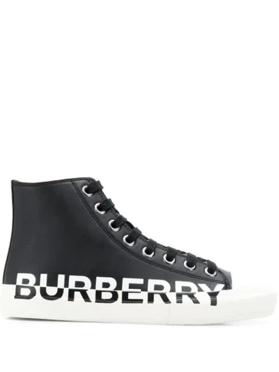 Burberry Larkhall High-top Two-tone Sneakers In Black