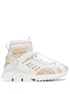 Dolce & Gabbana Sorrento High-top Trekking Sneakers In Mixed Materials In White