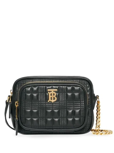 Burberry Jessie Quilted Leather Cross Body Bag In Black