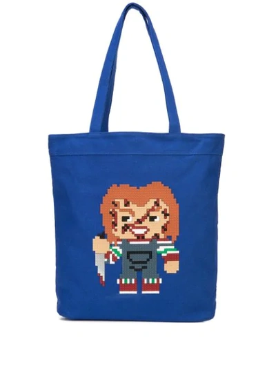 Mostly Heard Rarely Seen 8-bit Watchout Tote In Blue