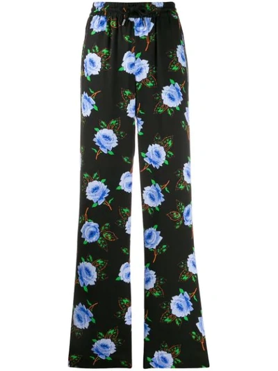 Essentiel Antwerp Floral Print High Waist Trousers In Black