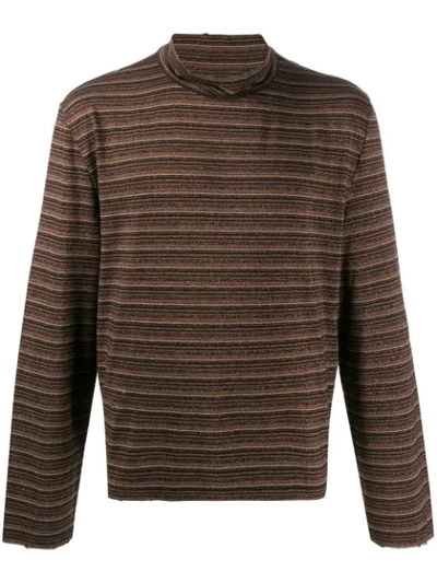 Our Legacy Artist Metallic-effect Striped Top In Brown