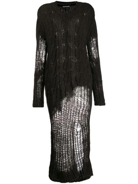 distressed knitted dress