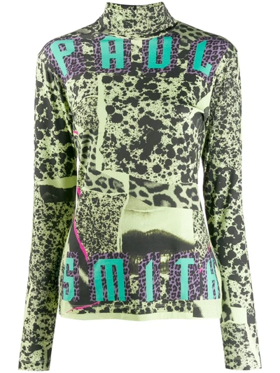 Paul Smith Collage Print Top In Green