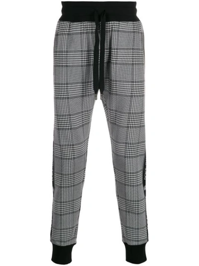 Dolce & Gabbana Prince Of Wales Side Panel Track Trousers In Black