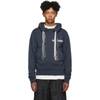 Ambush Drawstring-tassel Cotton-jersey Hooded Sweatshirt In Blue