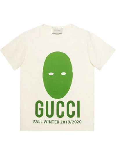 Gucci Manifesto Mask-print Cotton-jersey T-shirt In White