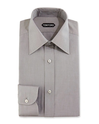 Tom Ford Slim-fit Solid Dress Shirt, Gray