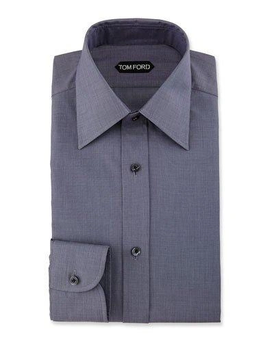Tom Ford Slim-fit Textured Dress Shirt, Navy