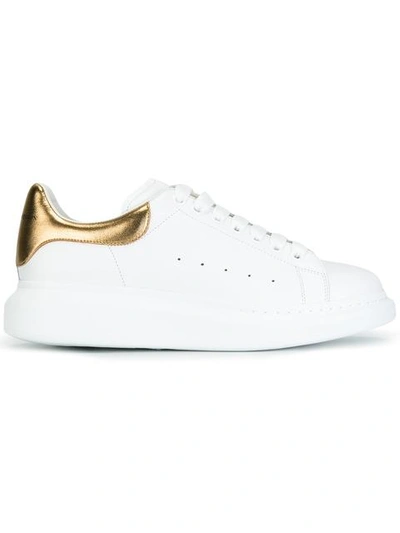 Alexander Mcqueen Leather Sneaker In White-gold