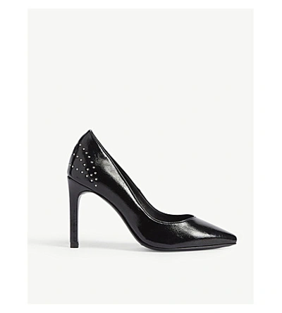 Maje Flori Studded Leather Court Shoes In Black