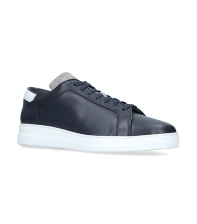 Dunhill Men's Radial Low-top Leather Platform Sneakers In Navy