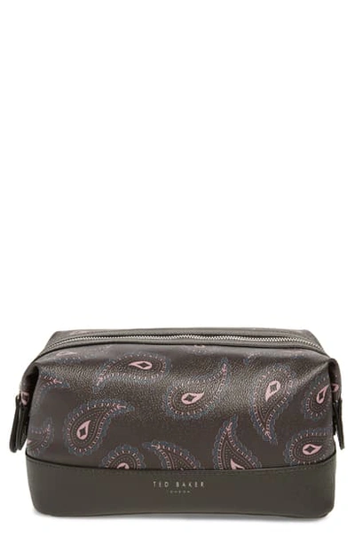 Ted Baker Tarrt Printed Faux Leather Wash Bag In Navy