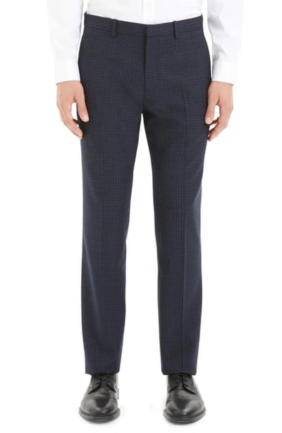Theory Mayer Small Check Slim Fit Suit Pants In Eclipse Check