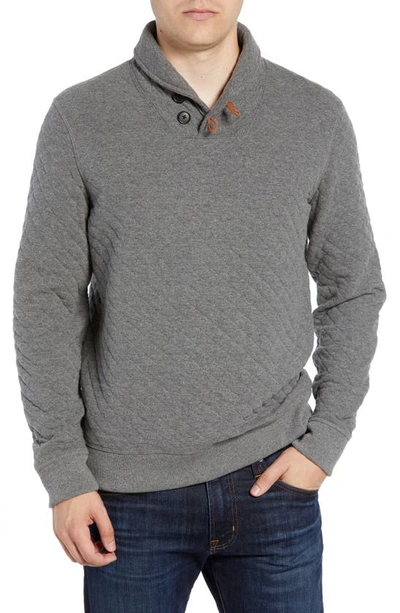 Billy Reid Quilted Shawl Collar Top In Medium Grey