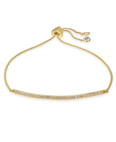 Kate Spade Raise The Bar Pavé Slider Bracelet In Clear/gold