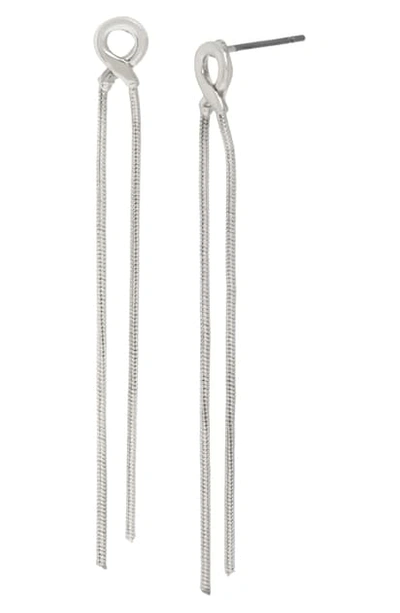 Allsaints Twist Chain Linear Earrings In Silver