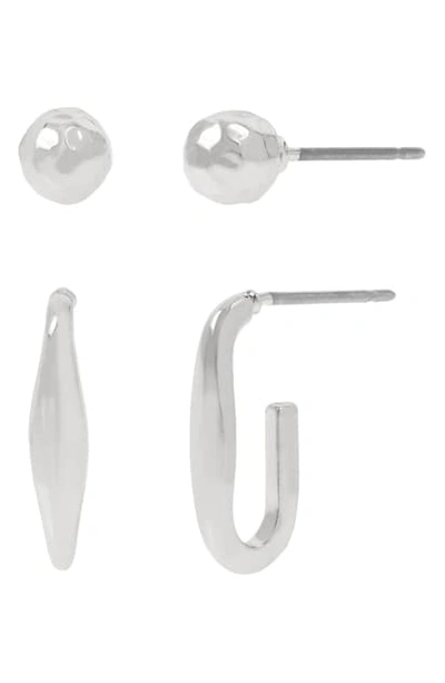 Allsaints Ball & Link Earrings, Set Of 2 In Silver