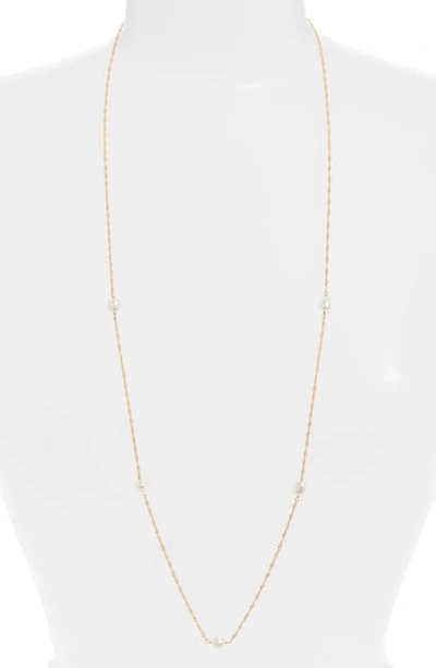 Argento Vivo Cultured Freshwater Pearl Station Necklace In 18k Gold-plated Sterling Silver, 36.5