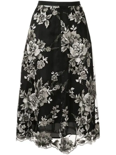 Antonio Marras Floral-embroidered Skirt In Multicolor