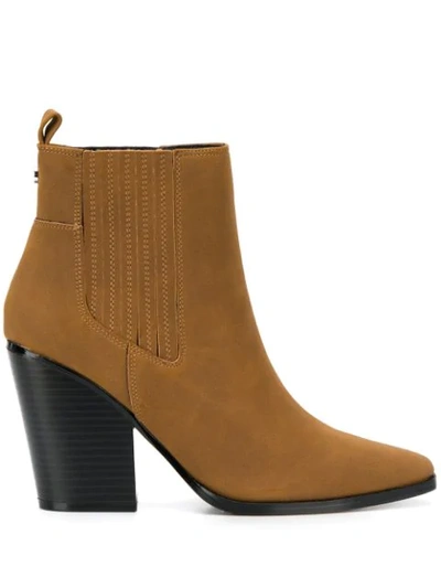 Kendall + Kylie Western-style Ankle Boots In Brown
