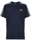 Fila Logo Tape T-shirt In Blue