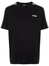 Fila Logo Tape T-shirt In Black