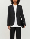 Theory Single-breasted Wool-blend Blazer In Black