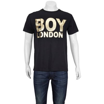 Boy London Logo-print Cotton-jersey T-shirt In Black/gold