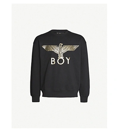 Boy London Graphic-print Cotton-jersey Sweatshirt In Black/gold