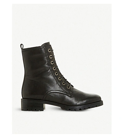 Dune Prestone Leather Boots In Black-leather