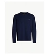Polo Ralph Lauren Crewneck Long-sleeved Cotton-jersey T-shirt In French Navy